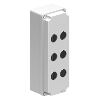 Lovato LPZM 6 Multihole Empty Metal Enclosure  for 22.5mm Control Actuators IP66/IP67 Grey Lid
