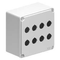 Lovato LPZM 8 Multihole Empty Metal Enclosure  for 22.5mm Control Actuators IP66/IP67 Grey Lid