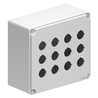 Lovato LPZM 12 Multihole Empty Metal Enclosure for 22.5mm Control Actuators IP66/IP67 Grey Lid