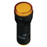 230VAC Yellow LED Monoblock Pilot Lamp 16mm