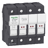 Schneider TeSys DF 10 x 38mm 32A Triple Pole & Neutral Fuse Carrier with LED Indicator