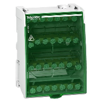 Schneider Linergy DS Screw Distribution Block 100A Four Pole 4 x 7 Connections
