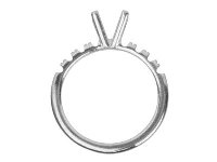 Argentium Round V Shape Ring Mount 50pt