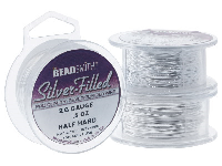 Beadsmith Silver Filled Wire 26    Gauge 39.25ft Half Hard Round 6%   Fine Silver On Brass
