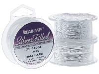 Beadsmith Silver Filled Wire 28    Gauge 62.5ft Half Hard Round 6%    Fine Silver On Brass