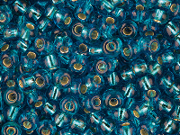 Czech 8/0 Seed Beads, Silver Lined Turquoise, 20g Pack