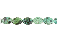 African Turquoise Jasper Semi  Precious Flat Oval Beads 13x18mm,  16&amp;quot;/40cm Strand