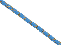 Blue Leather Braided Cord 3mm Round Diameter, 1 X 3 Metre Length