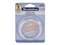 Beadalon German Style Wire, Round, Silver Plated, 18 Gauge, 1.02mm X  4m