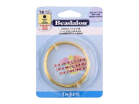 Beadalon German Style Wire, Round,  Satin Gold Colour, 18 Gauge, 1.02mm X 3m