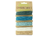 Beadsmith Natural Elements, Hemp   Cord, 4 Colour, Aqua, 1.0mm