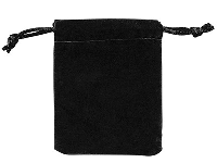 Anti Tarnish Velveteen Drawstring  Pouch, Black, Pack of 10, 2.75&amp;quot; X  3.5&amp;quot;