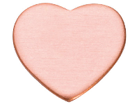 Copper Blanks Heart Pack of 6  12.7mm X 1mm