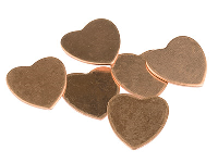 Copper Blanks Medium Heart     Pack of 6 18mm