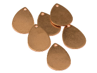 Copper Blanks Small Teardrop   Pack of 6 21mm X 13mm