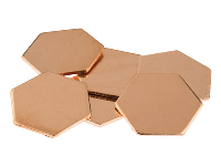 Copper Blanks Hexagon Pack of 6,   18mm X 20mm