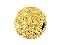 9ct Yellow Gold Laser Cut 4mm 2    Hole Bead Frosted/sparkle Finish   Heavy Weight