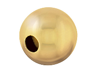 9ct Yellow Gold Plain Round 4mm 1  Hole Bead Light Weight