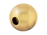 9ct Yellow Gold Plain Round 5mm 1  Hole Bead Light Weight