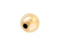 18ct Yellow Gold Plain Round 3mm 1 Hole Bead Heavy Weight