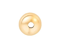 18ct Yellow Gold Plain Round 4mm 2 Hole Bead Heavy Weight