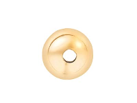 18ct Yellow Gold Plain Round 9mm 2 Hole Bead Ultralight