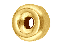 18ct Yellow Gold Plain Flat 3mm 2  Hole Bead Heavy Weight