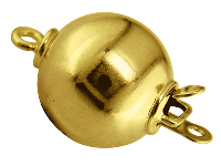 18ct Yellow Gold Plain Ball Clasp, 8mm