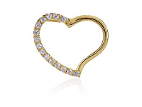 9ct Yellow Gold Heart      Cubic Zirconia Set 18x11mm, 100%   Recycled Gold