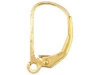 18ct Yellow Gold Continental   Ear Wire, Plain