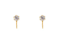 9ct Yellow Gold Cubic Zirconia Studs And Peg Pack of 2, 100%  Recycled Gold
