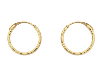 9ct Yellow Gold Creole Sleeper Superlight 10mm Hoops, Pack of 2,  100% Recycled Gold