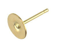 9ct Yellow Gold Peg And Flat Disc  5mm