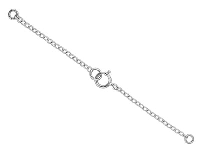 18ct White Gold 1.7mm Trace Safety Chain For Necklace With Bolt Ring  6.5cm/2.6&amp;quot;