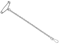 18ct White Gold 1.8mm Trace Safety Chain For Brooch With Clip And Pin 7.0cm/2.8&amp;quot; 100% Recycled Gold