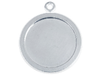 Fine Silver Pendant Cpm80 1.50mm   Fully Annealed, Framed Round Blank 17.5mm, 100% Recycled Silver