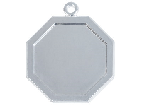 Fine Silver Pendant Cpm85 1.50mm    Fully Annealed Framed Octagon Blank 18.5mm, 100% Recycled Silver