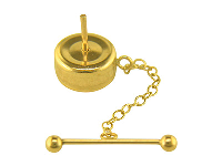 9ct Yellow Gold Tie Tack, 10mm With Chain And Bar 100% Recycled Gold