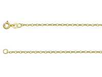 9ct Yellow Gold 1.7mm Diamond Cut  Belcher Chain 16&amp;quot;/40cm Hallmarked