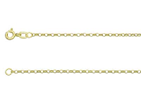 9ct Yellow Gold 1.7mm Belcher Chain 16&amp;quot;/40cm Hallmarked