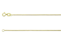 9ct Yellow Gold 0.8mm Diamond Cut  Curb Chain 22&amp;quot;/55cm Hallmarked