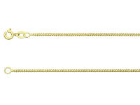 9ct Yellow Gold 1.3mm Diamond Cut  Curb Chain 16&amp;quot;/40cm Hallmarked