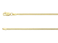 9ct Yellow Gold 1.8mm Diamond Cut  Curb Chain 22&amp;quot;/55cm Hallmarked