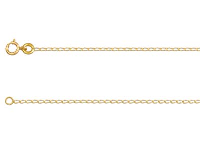 18ct Yellow Gold 0.6mm Diamond Cut Curb Chain 18&amp;quot;/45cm Unhallmarked