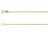 18ct Yellow Gold 0.9mm Diamond Cut Curb Chain 16&amp;quot;/40cm Hallmarked