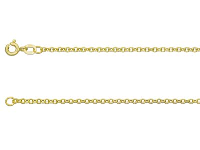 9ct Yellow Gold 2.0mm Trace Chain  20&amp;quot;/50cm Hallmarked