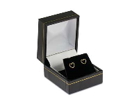 9ct Yellow Gold Valentine`s Day    Heart Outline Stud Earrings Gift   Set