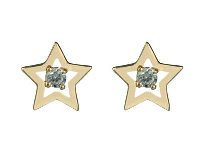 9ct Yellow Gold Cubic Zirconia Star Stud Earrings