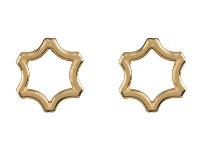 9ct Yellow Gold Star Outline Stud  Earrings