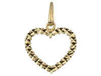 9ct Yellow Gold Heart Outline  Pendant